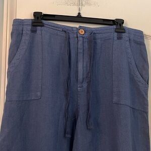Sincerely Jules Linen Blend Blue Cargo Pants Sz XL NWT